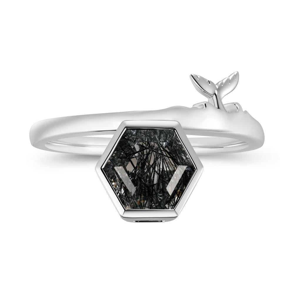 Dolphin Tail Emerald Ocean Ring - LUO Jewelry #gemstone_Black Rutilated Quartz