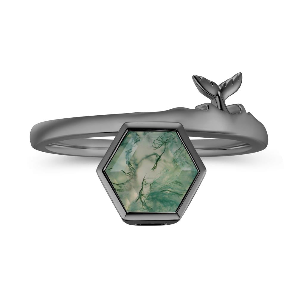 Dolphin Tail Emerald Ocean Ring - LUO Jewelry #gemstone_Moss Agate