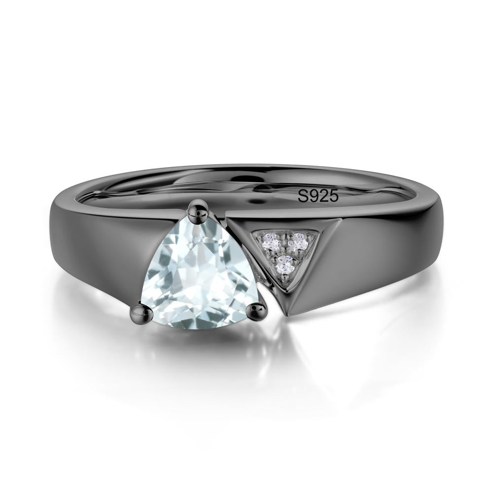 Geometric London Blue Topaz Triangle Ring - LUO Jewelry #gemstone_Aquamarine