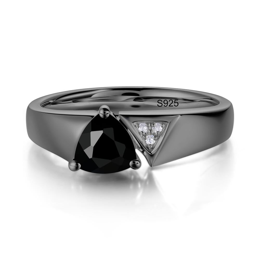 Geometric London Blue Topaz Triangle Ring - LUO Jewelry #gemstone_Black Spinel