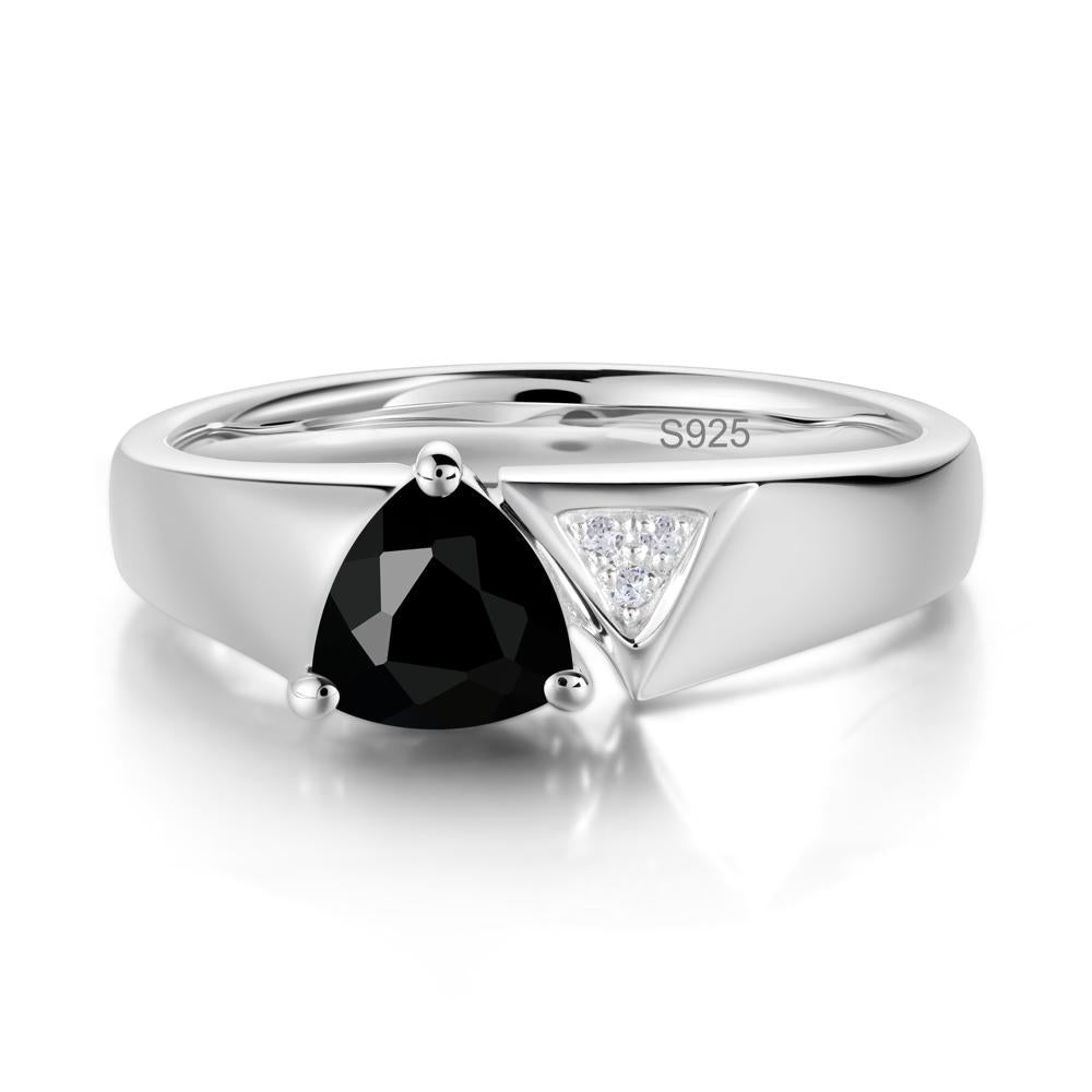 Geometric London Blue Topaz Triangle Ring - LUO Jewelry #gemstone_Black Spinel