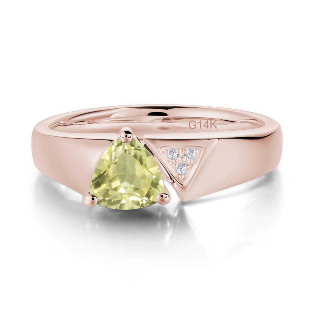 Geometric London Blue Topaz Triangle Ring - LUO Jewelry #gemstone_Lemon Quartz
