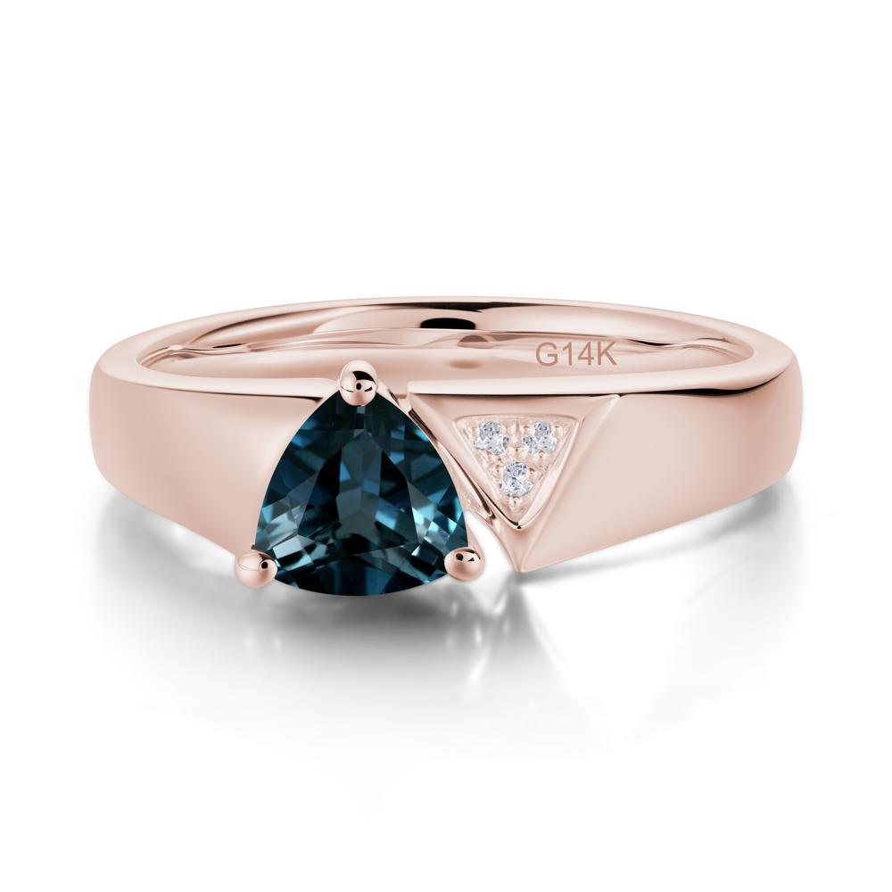Geometric London Blue Topaz Triangle Ring - LUO Jewelry #gemstone_London Blue Topaz
