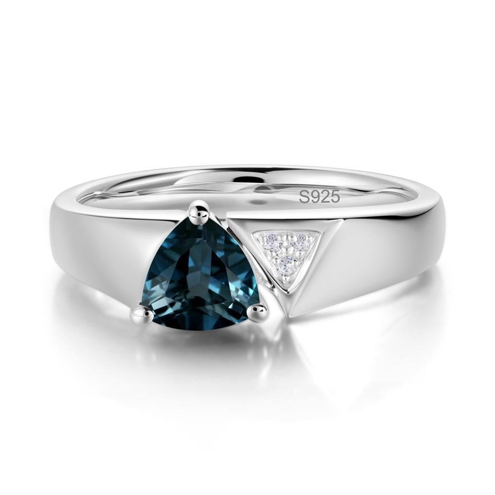 Geometric London Blue Topaz Triangle Ring - LUO Jewelry #gemstone_London Blue Topaz