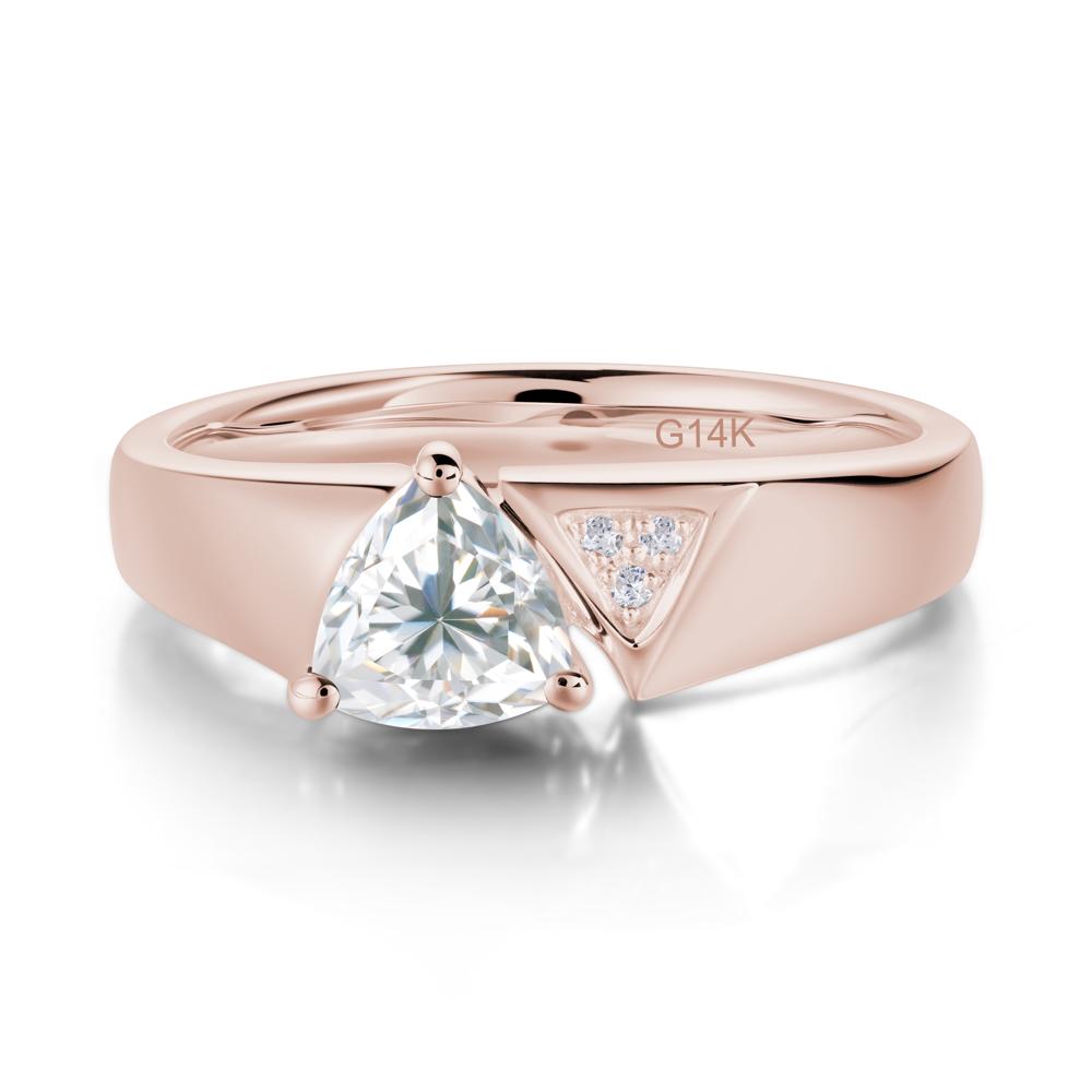 Geometric London Blue Topaz Triangle Ring - LUO Jewelry #gemstone_Moissanite
