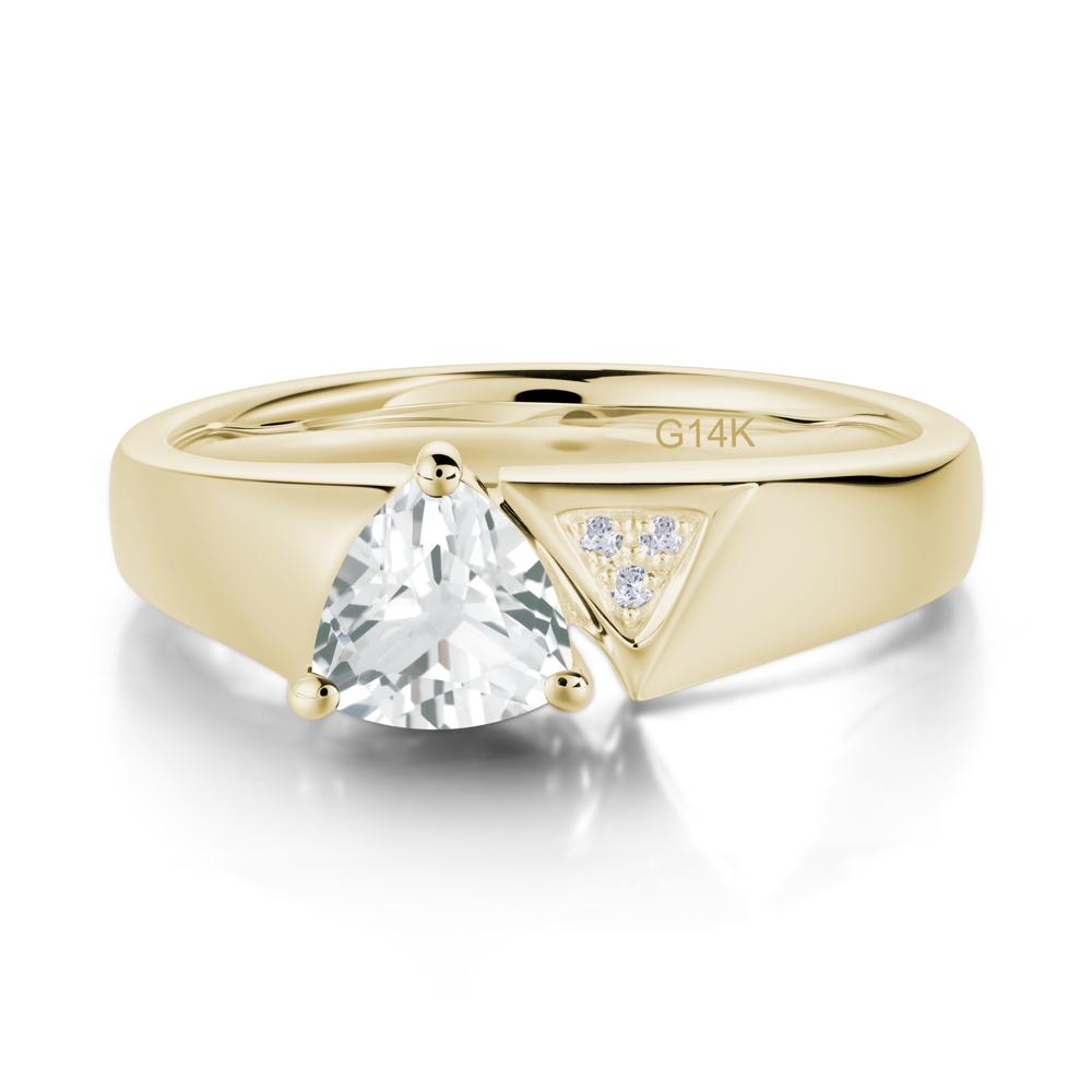 Geometric London Blue Topaz Triangle Ring - LUO Jewelry #gemstone_White Topaz