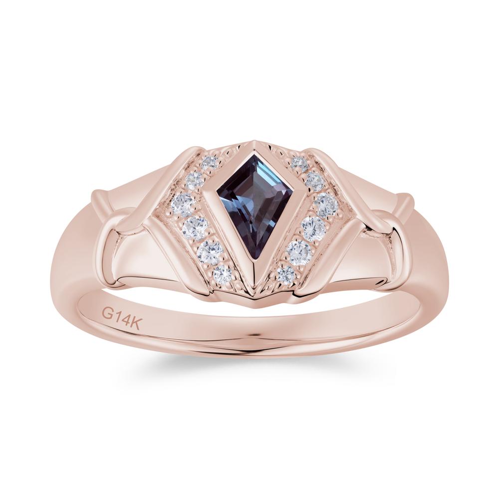 Kite Cut Amethyst Men's Ring - LUO Jewelry #gemstone_Alexandrite
