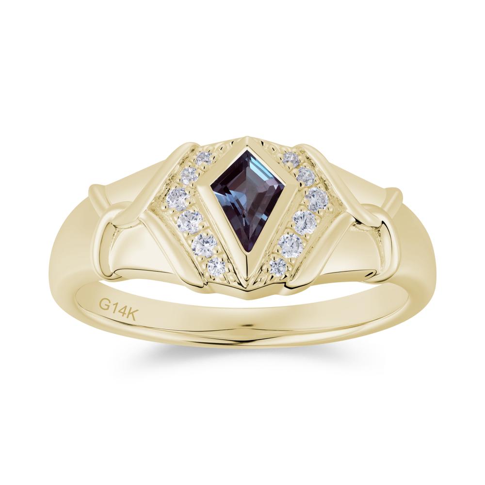 Kite Cut Amethyst Men's Ring - LUO Jewelry #gemstone_Alexandrite