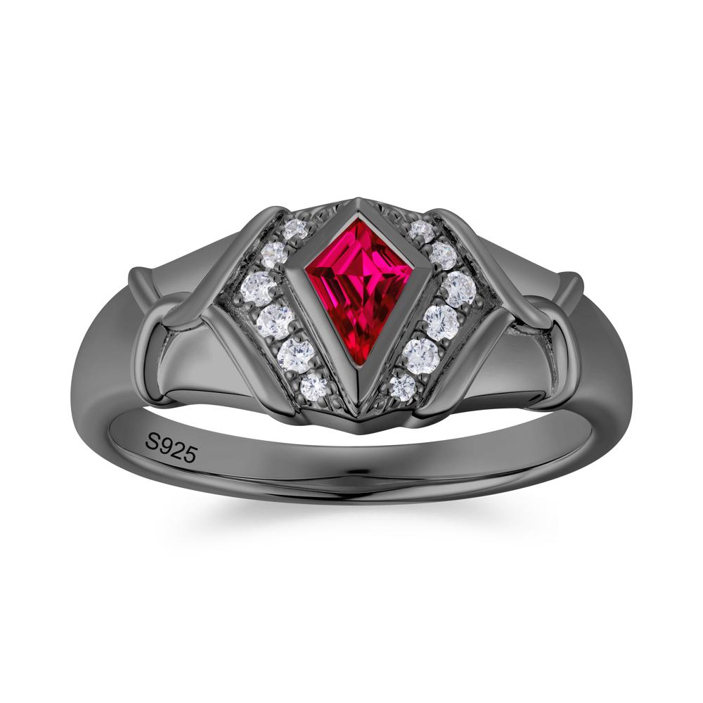 Kite Cut Amethyst Men's Ring - LUO Jewelry #gemstone_Ruby