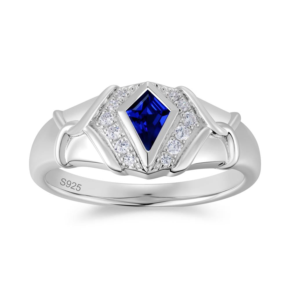 Kite Cut Amethyst Men's Ring - LUO Jewelry #gemstone_Sapphire