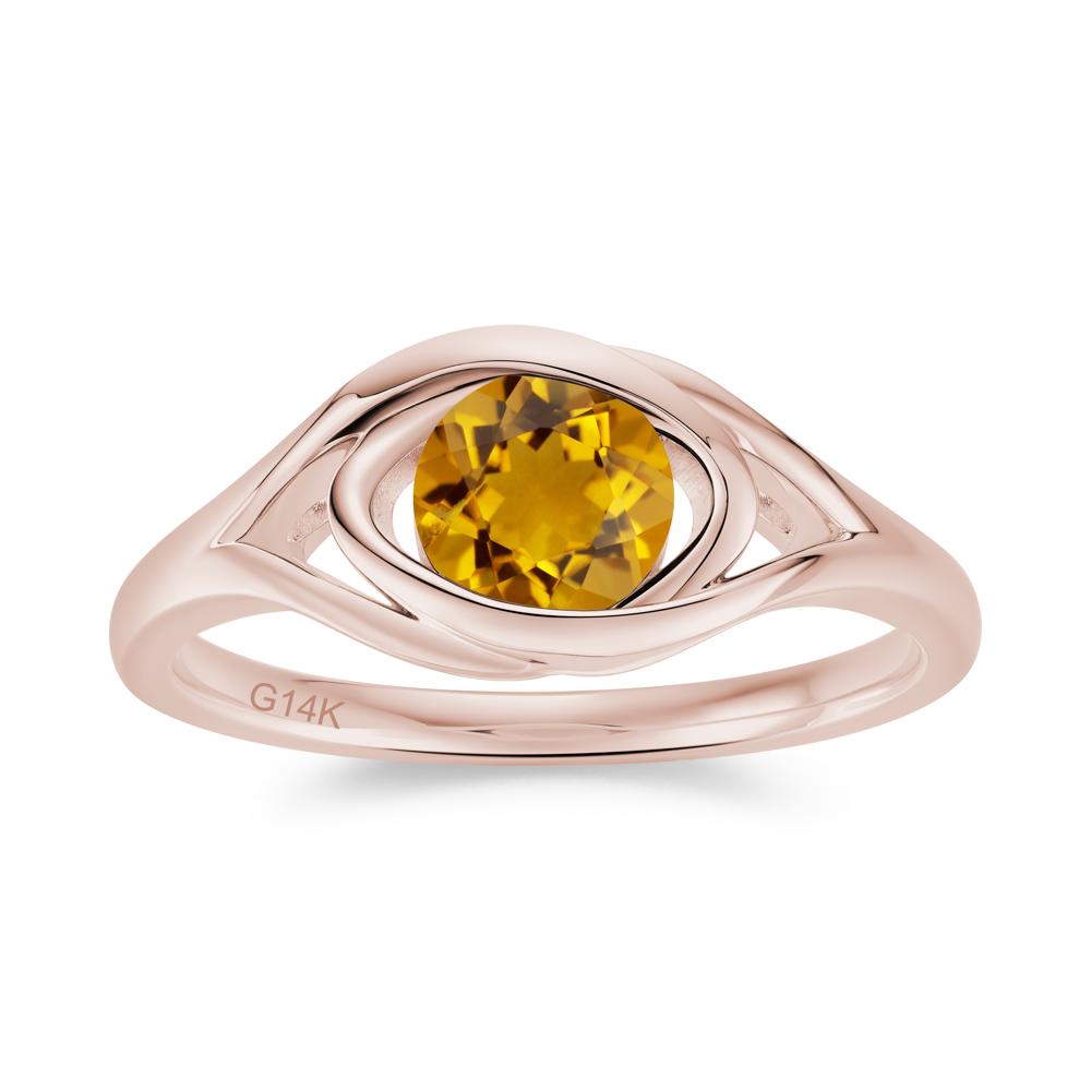 Round Cut Bezel London Blue Topaz Ring - LUO Jewelry #gemstone_Citrine