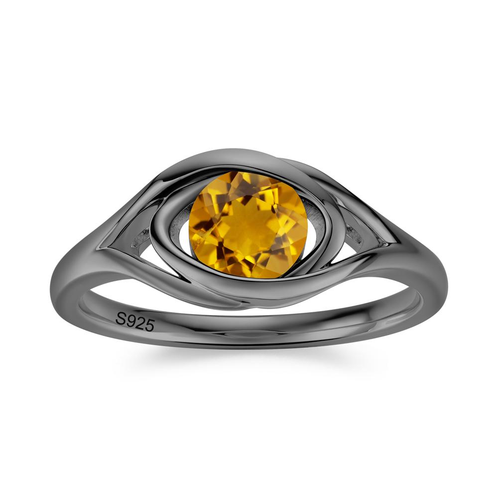 Round Cut Bezel London Blue Topaz Ring - LUO Jewelry #gemstone_Citrine