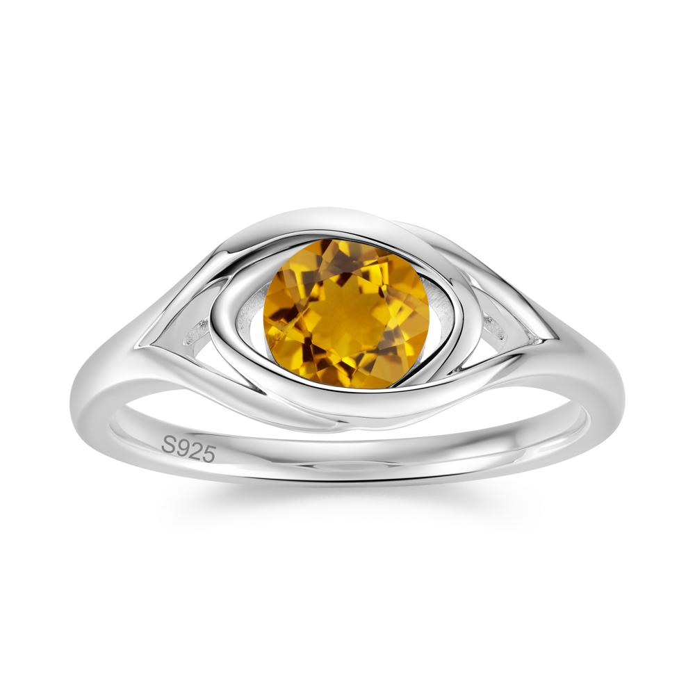 Round Cut Bezel London Blue Topaz Ring - LUO Jewelry #gemstone_Citrine