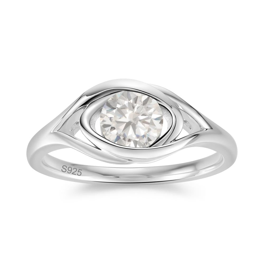 Round Cut Bezel London Blue Topaz Ring - LUO Jewelry #gemstone_Cubic Zirconia