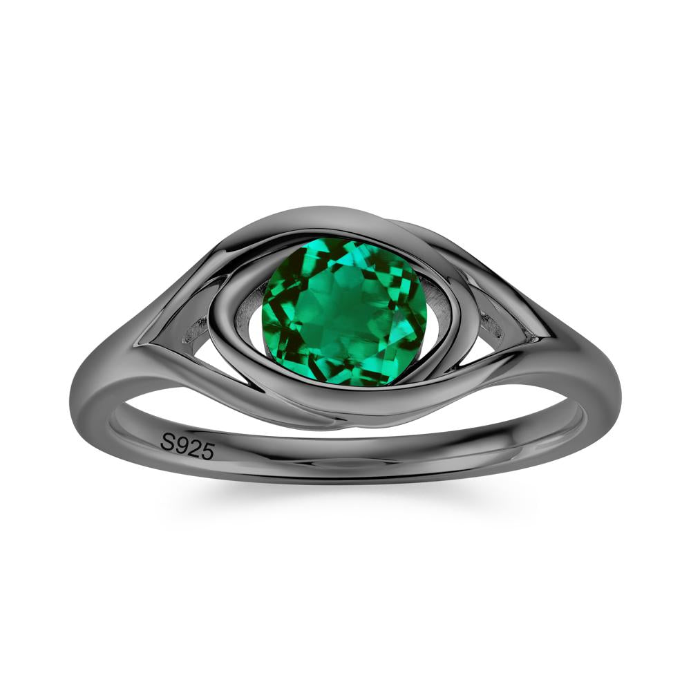 Round Cut Bezel London Blue Topaz Ring - LUO Jewelry #gemstone_Emerald