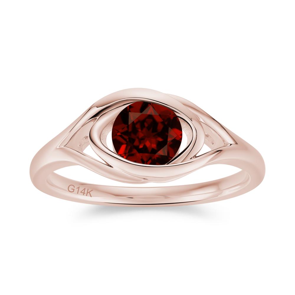 Round Cut Bezel London Blue Topaz Ring - LUO Jewelry #gemstone_Garnet