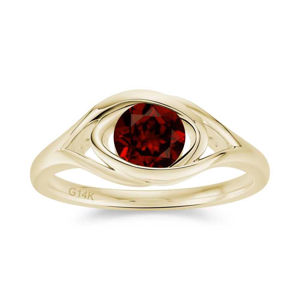Round Cut Bezel London Blue Topaz Ring - LUO Jewelry #gemstone_Garnet