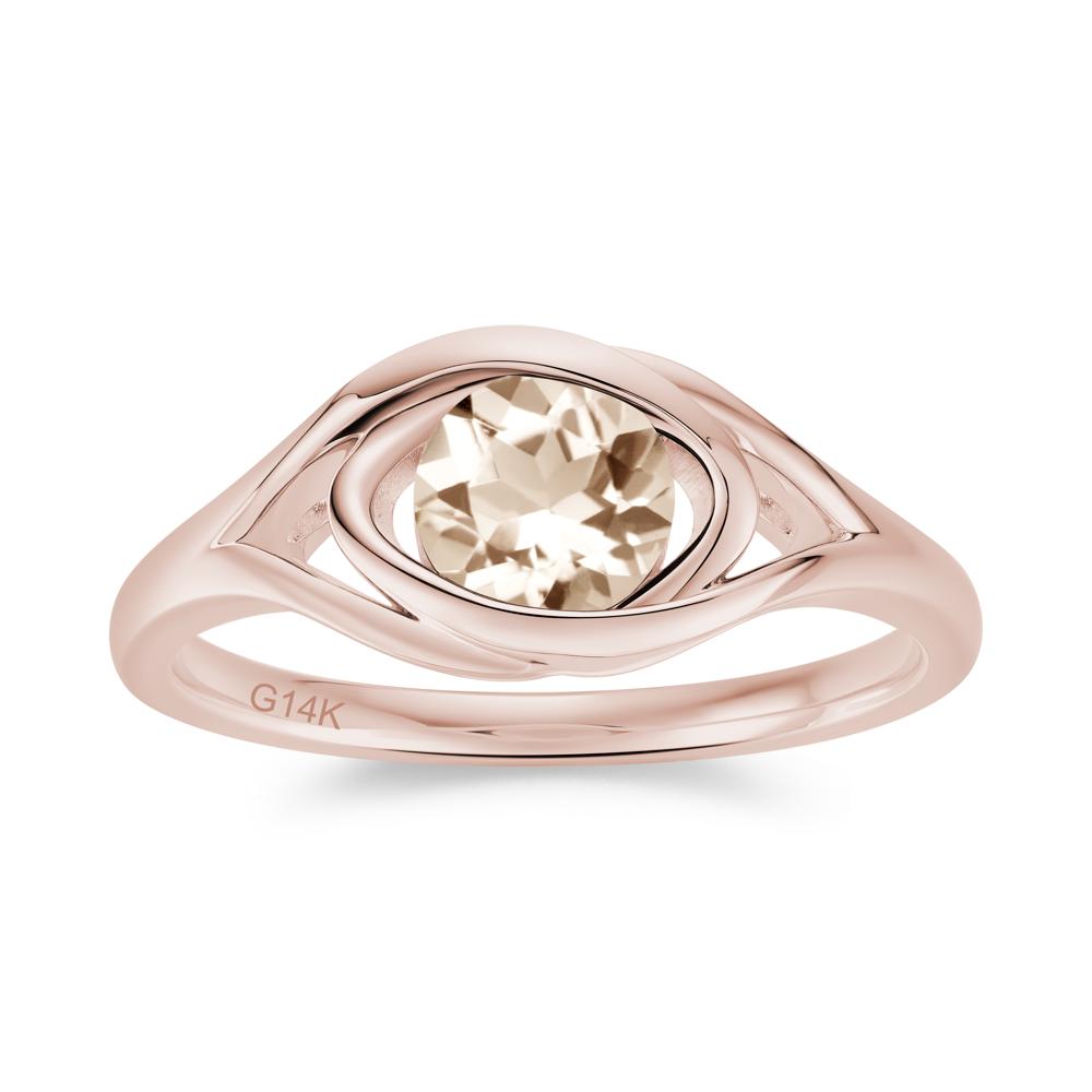 Round Cut Bezel London Blue Topaz Ring - LUO Jewelry #gemstone_Morganite