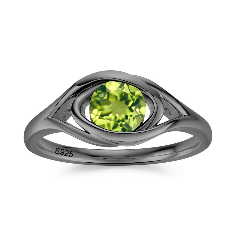 Round Cut Bezel London Blue Topaz Ring - LUO Jewelry #gemstone_Peridot