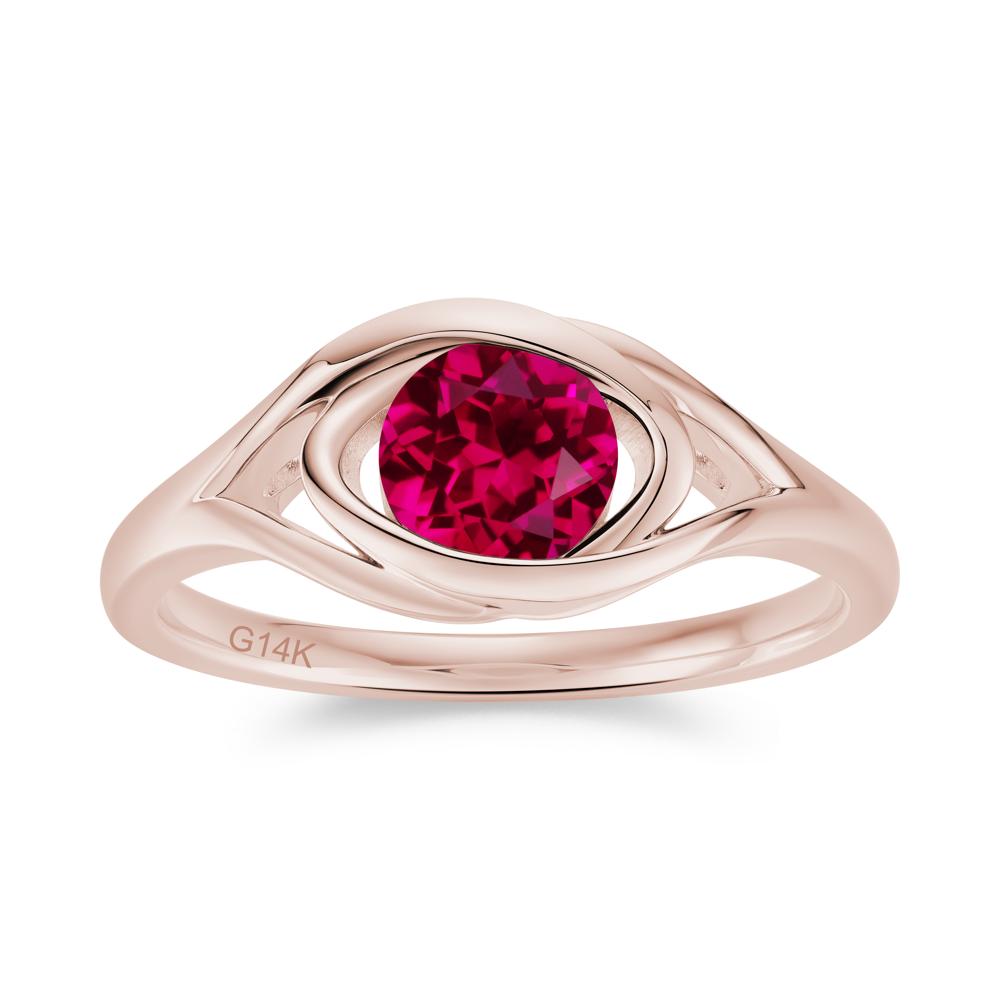 Round Cut Bezel London Blue Topaz Ring - LUO Jewelry #gemstone_Ruby