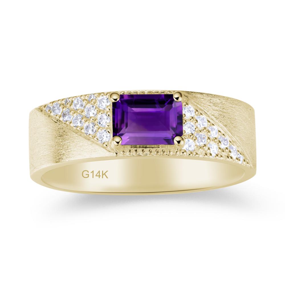 Emerald Cut Alexandrite Men's Wedding Band Ring - LUO Jewelry #gemstone_Amethyst