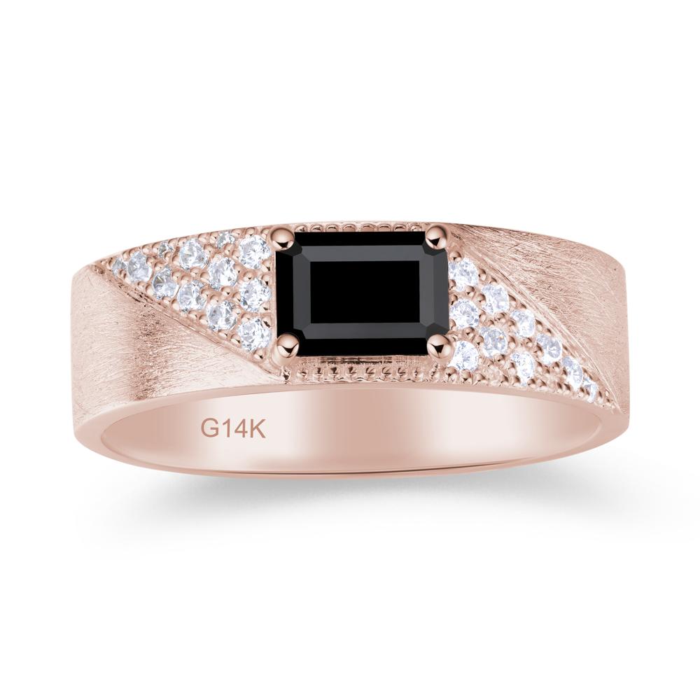 Emerald Cut Alexandrite Men's Wedding Band Ring - LUO Jewelry #gemstone_Black Spinel