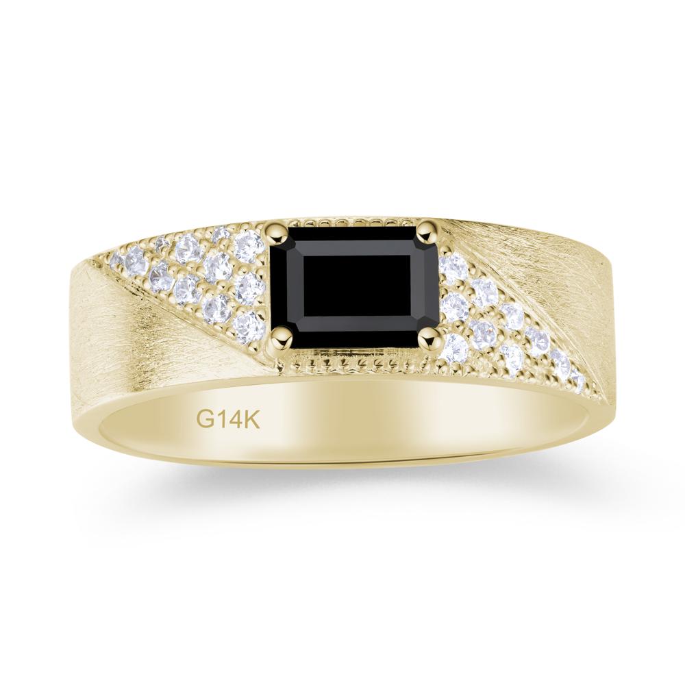 Emerald Cut Alexandrite Men's Wedding Band Ring - LUO Jewelry #gemstone_Black Spinel