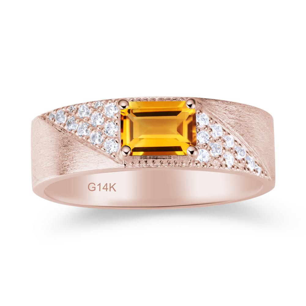 Emerald Cut Alexandrite Men's Wedding Band Ring - LUO Jewelry #gemstone_Citrine