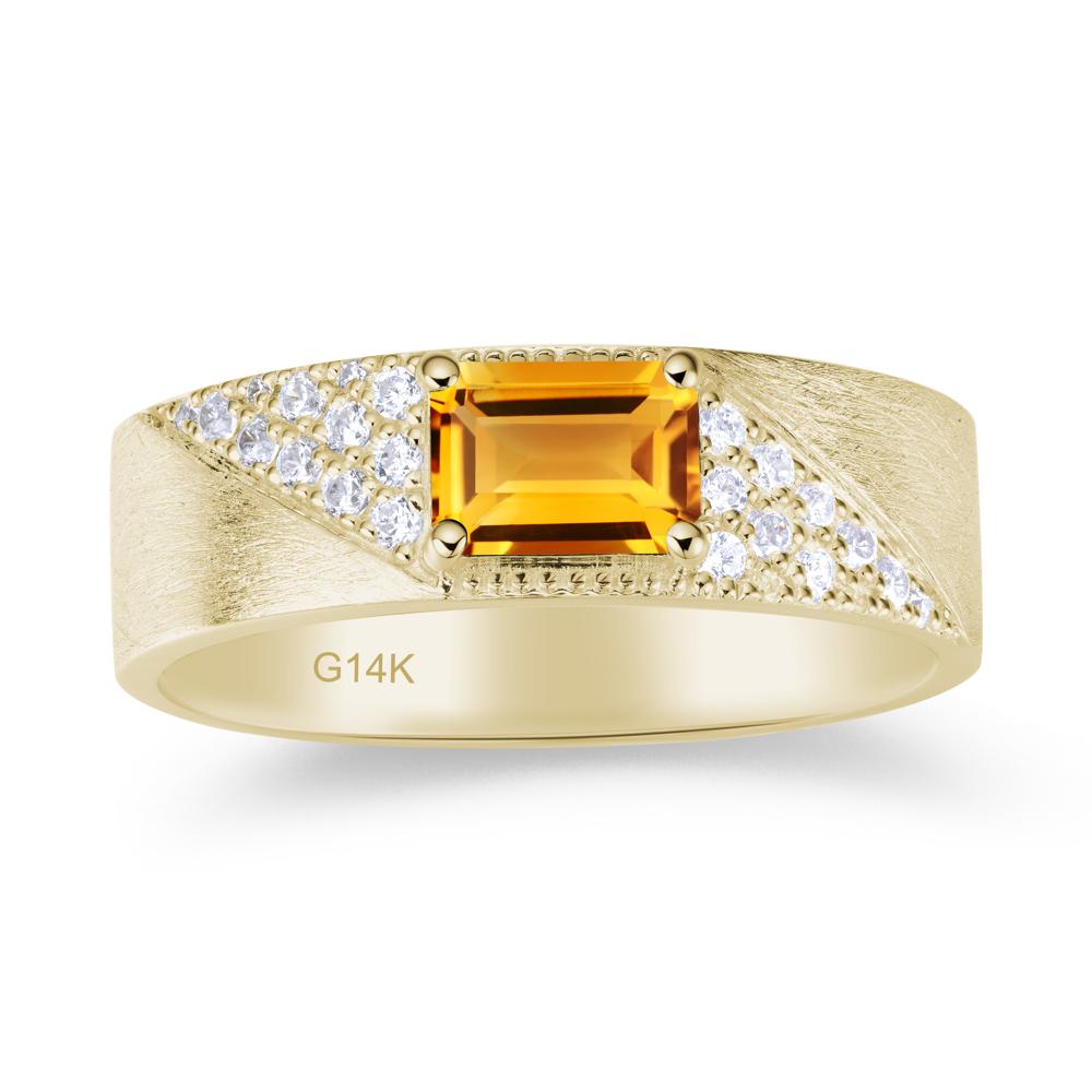 Emerald Cut Garnet Men's Wedding Band Ring - LUO Jewelry #gemstone_Citrine