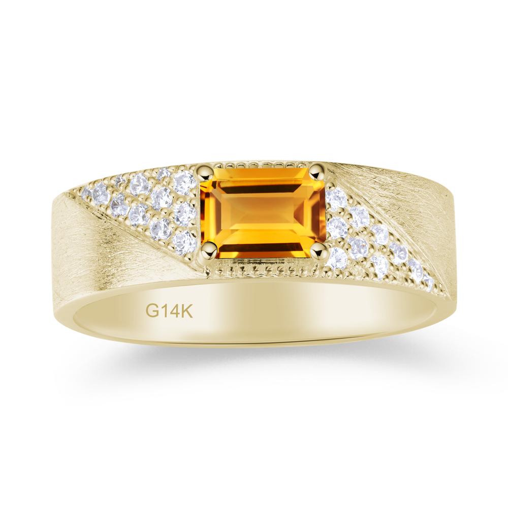 Emerald Cut Alexandrite Men's Wedding Band Ring - LUO Jewelry #gemstone_Citrine