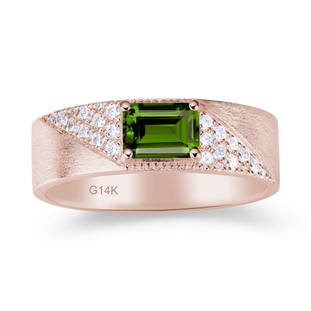 Emerald Cut Alexandrite Men's Wedding Band Ring - LUO Jewelry #gemstone_Diopside