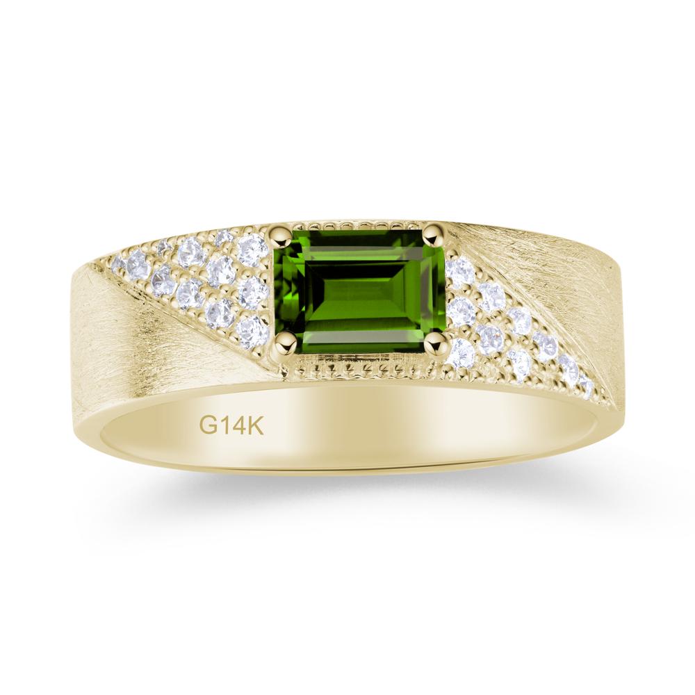 Emerald Cut Alexandrite Men's Wedding Band Ring - LUO Jewelry #gemstone_Diopside