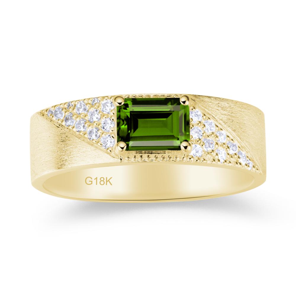 Emerald Cut Garnet Men's Wedding Band Ring - LUO Jewelry #gemstone_Diopside
