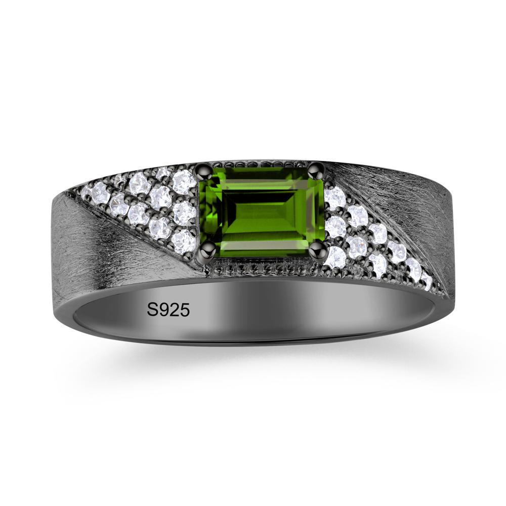Emerald Cut Alexandrite Men's Wedding Band Ring - LUO Jewelry #gemstone_Diopside
