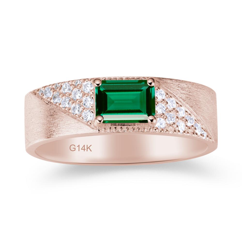 Emerald Cut Alexandrite Men's Wedding Band Ring - LUO Jewelry #gemstone_Emerald