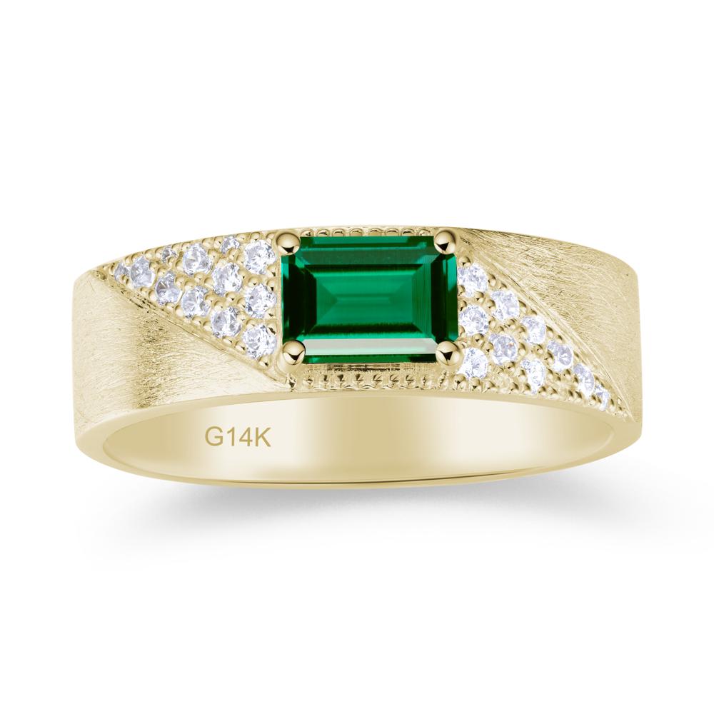 Emerald Cut Alexandrite Men's Wedding Band Ring - LUO Jewelry #gemstone_Emerald