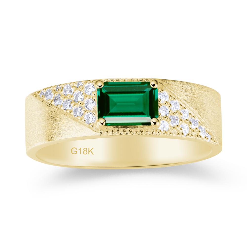 Emerald Cut Garnet Men's Wedding Band Ring - LUO Jewelry #gemstone_Emerald
