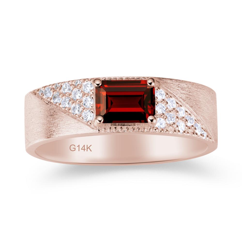 Emerald Cut Alexandrite Men's Wedding Band Ring - LUO Jewelry #gemstone_Garnet