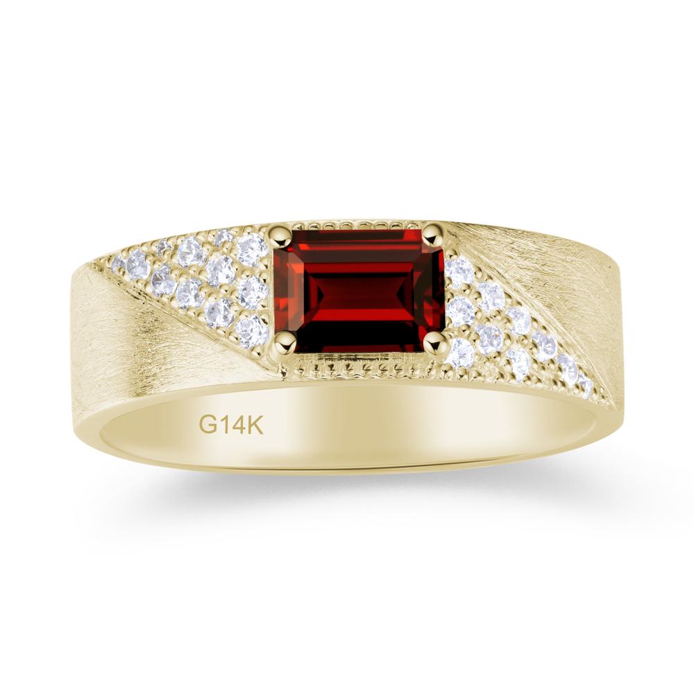 Emerald Cut Alexandrite Men's Wedding Band Ring - LUO Jewelry #gemstone_Garnet