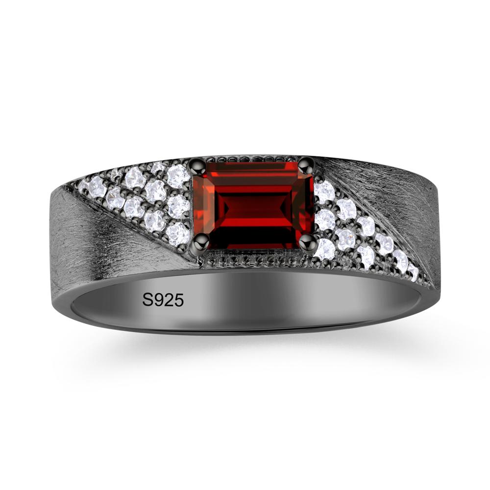 Emerald Cut Alexandrite Men's Wedding Band Ring - LUO Jewelry #gemstone_Garnet