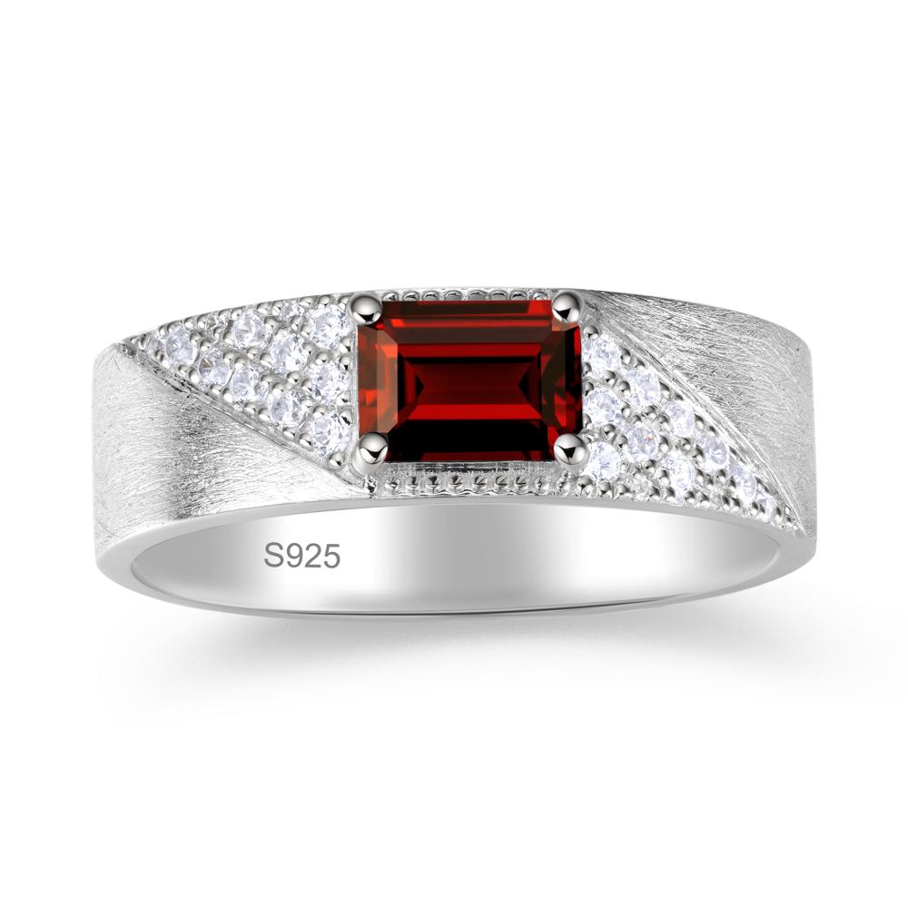 Emerald Cut Alexandrite Men's Wedding Band Ring - LUO Jewelry #gemstone_Garnet