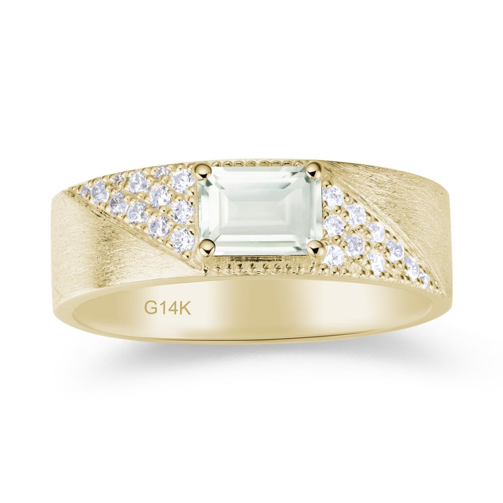 Emerald Cut Alexandrite Men's Wedding Band Ring - LUO Jewelry #gemstone_Green Amethyst