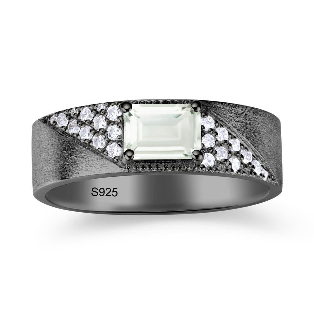 Emerald Cut Alexandrite Men's Wedding Band Ring - LUO Jewelry #gemstone_Green Amethyst