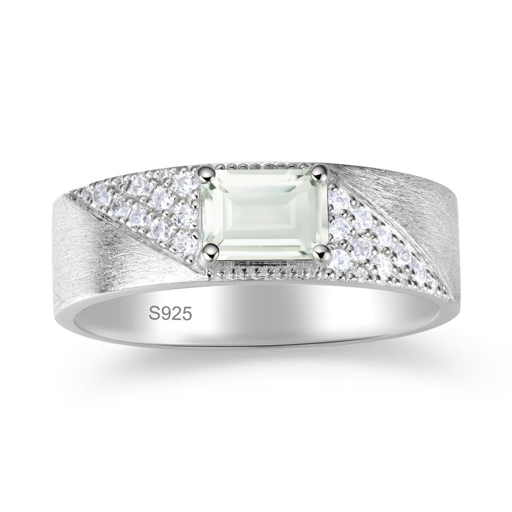 Emerald Cut Alexandrite Men's Wedding Band Ring - LUO Jewelry #gemstone_Green Amethyst
