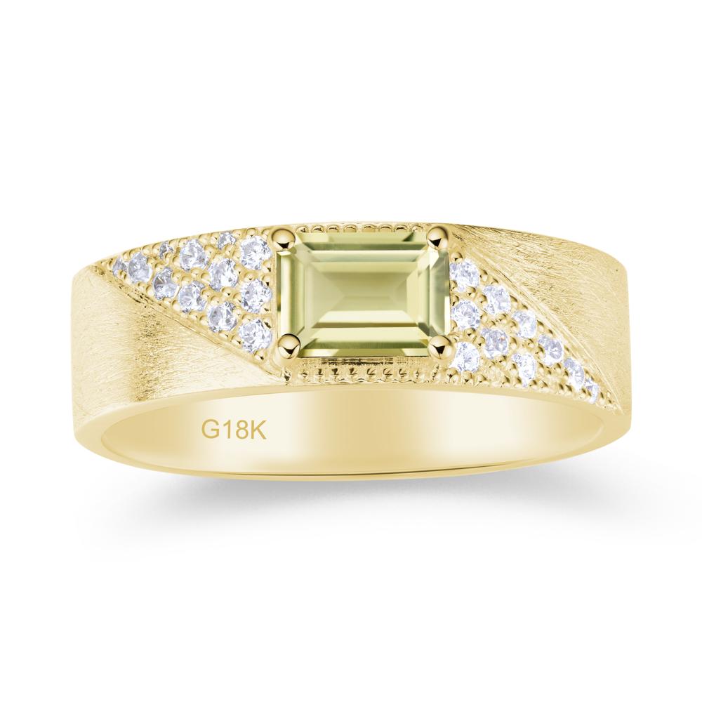 Emerald Cut Garnet Men's Wedding Band Ring - LUO Jewelry #gemstone_Lemon Quartz