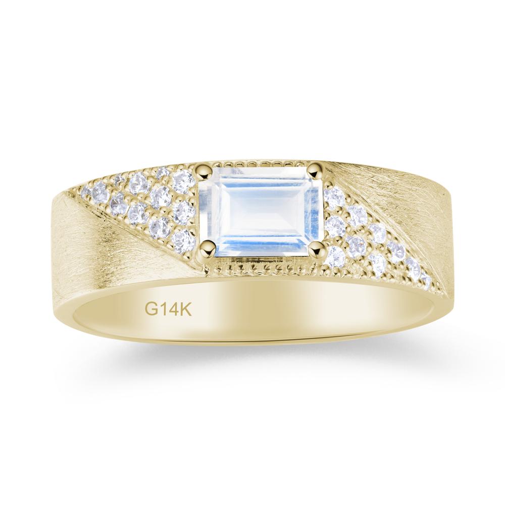 Emerald Cut Alexandrite Men's Wedding Band Ring - LUO Jewelry #gemstone_Moonstone