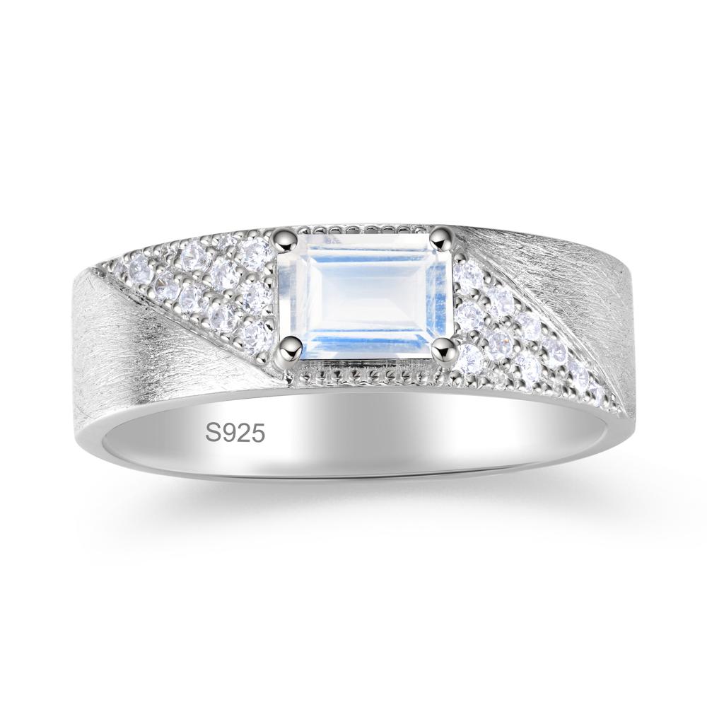 Emerald Cut Alexandrite Men's Wedding Band Ring - LUO Jewelry #gemstone_Moonstone
