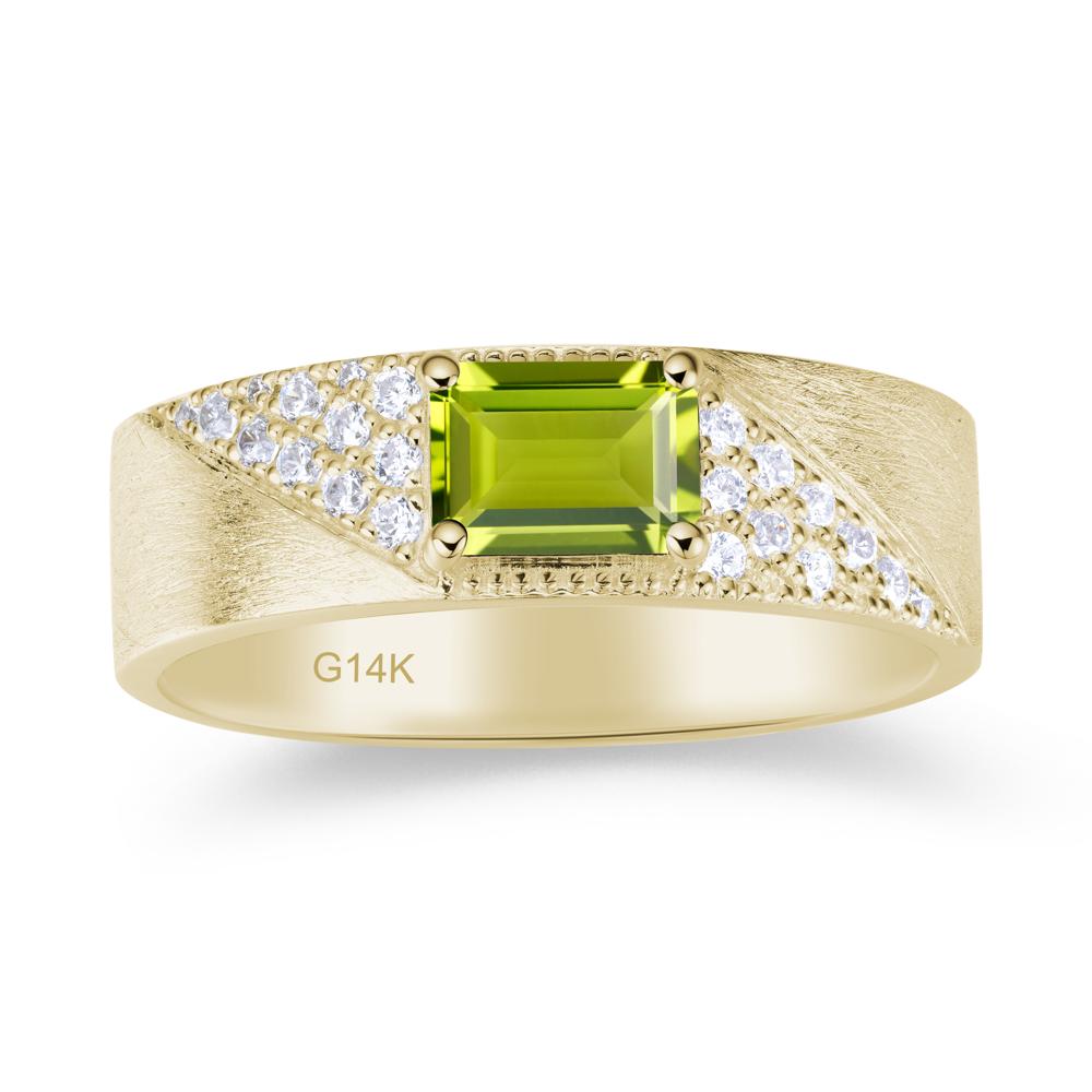 Emerald Cut Alexandrite Men's Wedding Band Ring - LUO Jewelry #gemstone_Peridot