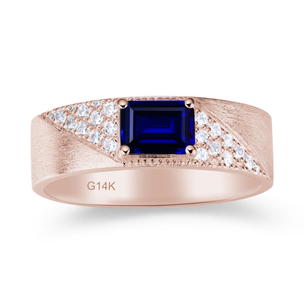 Emerald Cut Alexandrite Men's Wedding Band Ring - LUO Jewelry #gemstone_Sapphire