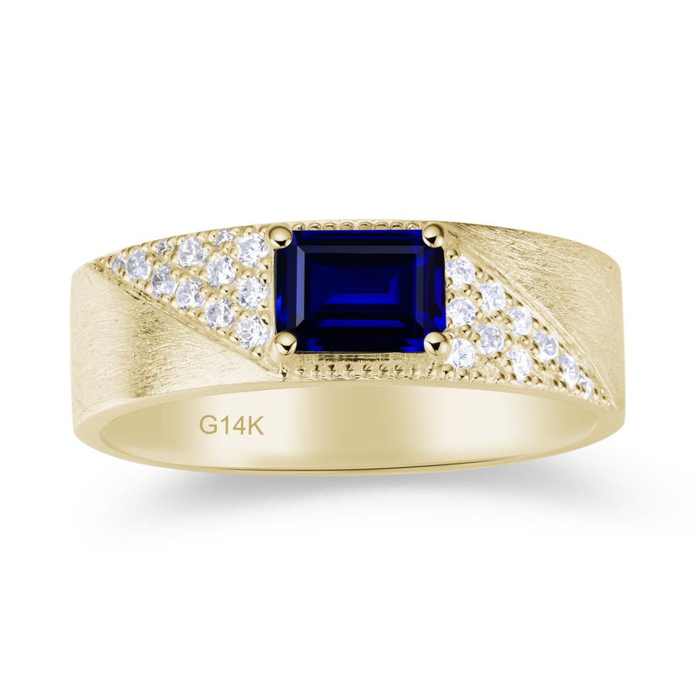 Emerald Cut Alexandrite Men's Wedding Band Ring - LUO Jewelry #gemstone_Sapphire
